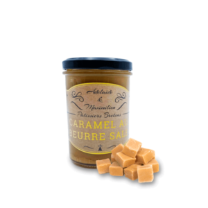 Image d'un pot de caramel au beurre salé artisanal breton.